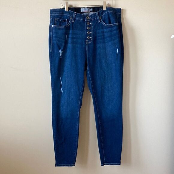 Torrid Sky High Skinny Premium Stretch Jeans Button Fly Size 18 - Picture 1 of 10